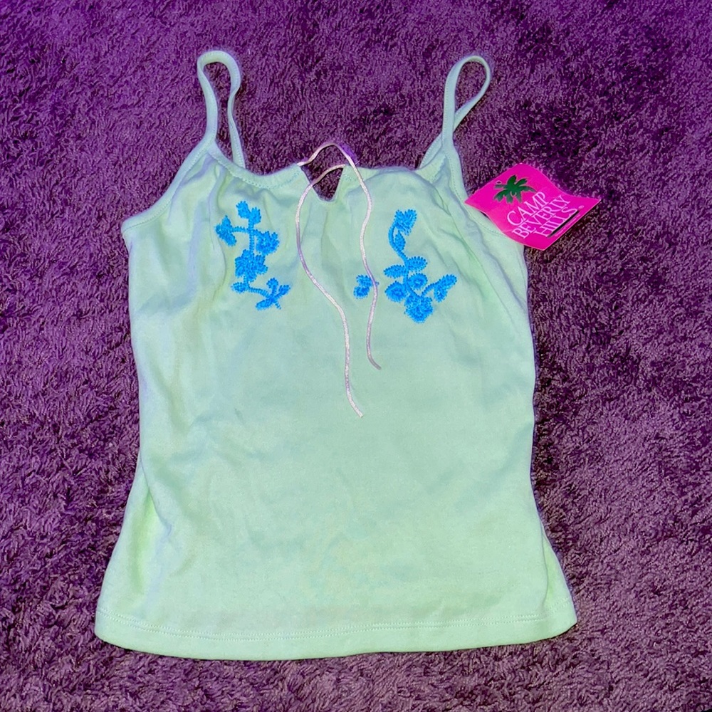 Vintage CAMP BEVERLY HILLS embroidered cami tank